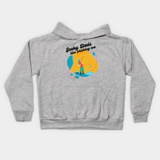 "Geeky Dads like Phishing Too" | Geek Father's Day Fish Pun Design Kids Hoodie